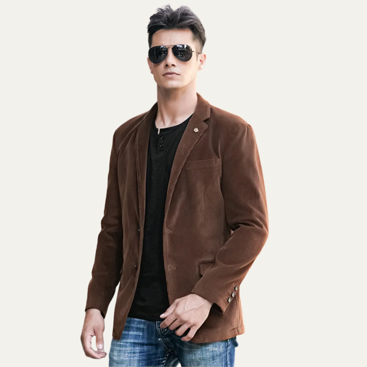 Men's Corduroy Blazer Elbow Patches