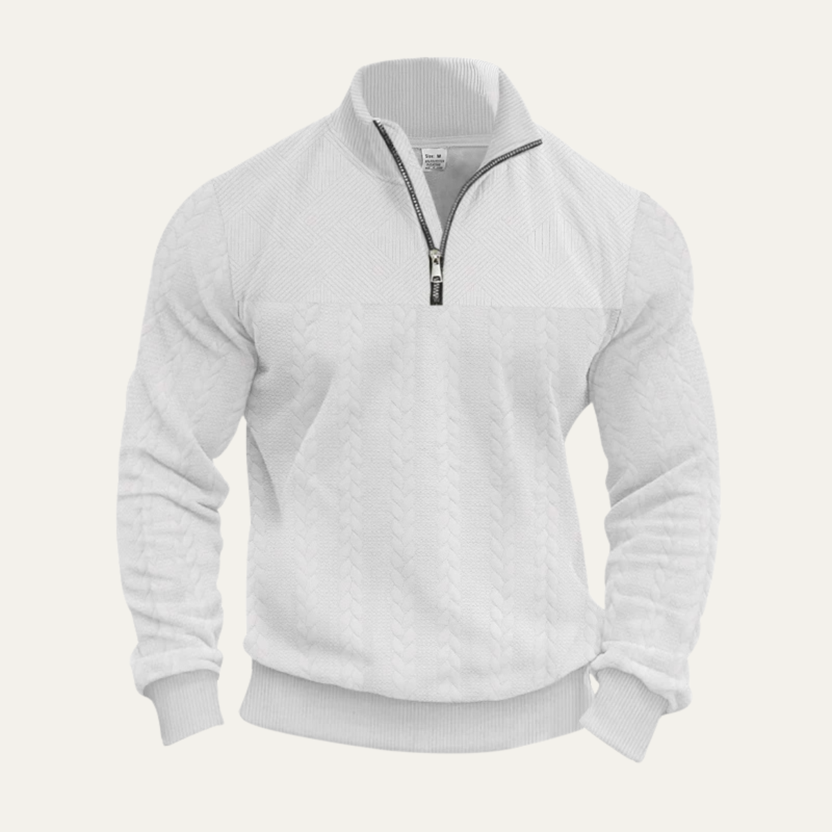 Men's Knit Half Zip Sweater Jacquard Pattern Winter
