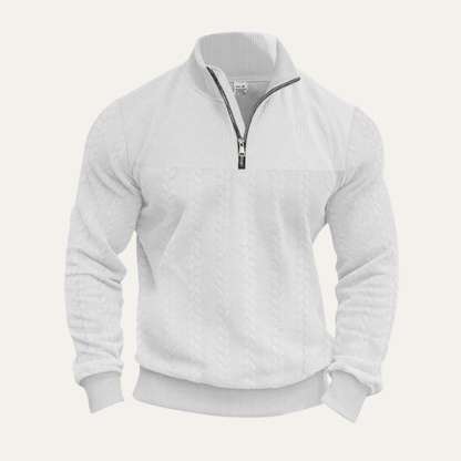 Men's Knit Half Zip Sweater Jacquard Pattern Winter
