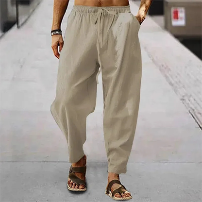 Men's Cotton Linen Wide Leg Pants