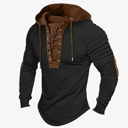 Men's Hooded Sweatshirt Lace-Up Neckline Comfortable