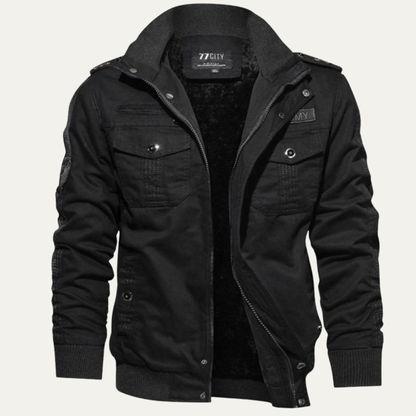 Men's Windproof Bomber Jacket Thick Plush Lined