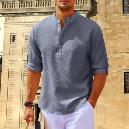 Men's Dress Shirt Classic Collar Cotton White