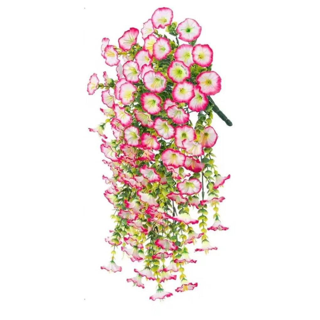 Artificial Morning Glory Flowers Hanging Decor UV Resistant