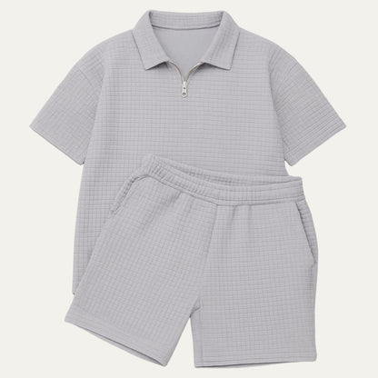 Men's Polo And Shorts Set Red