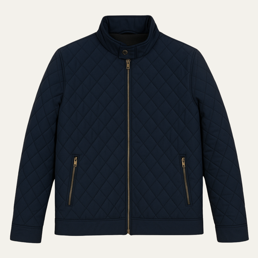 Men's Lightweight Quilted Coat Zip Pockets - VibreMode