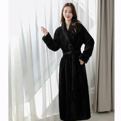 Women's Plush Hooded Bathrobe