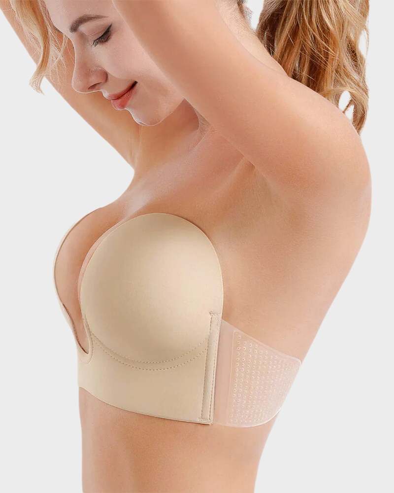 Women's Push Up Plunge Bra Strapless Deep