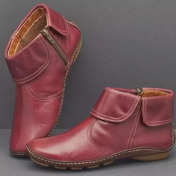 Women's Vintage Boots Contrast Stitching - VibreMode