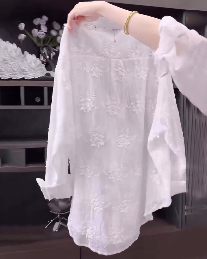 Women's Embroidered Drop Shoulder Shirt