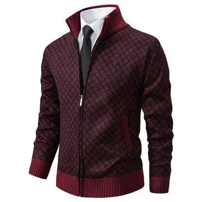 Men's Zip Front Cardigan Stand Collar