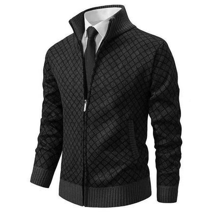 Men's Zip Front Cardigan Stand Collar