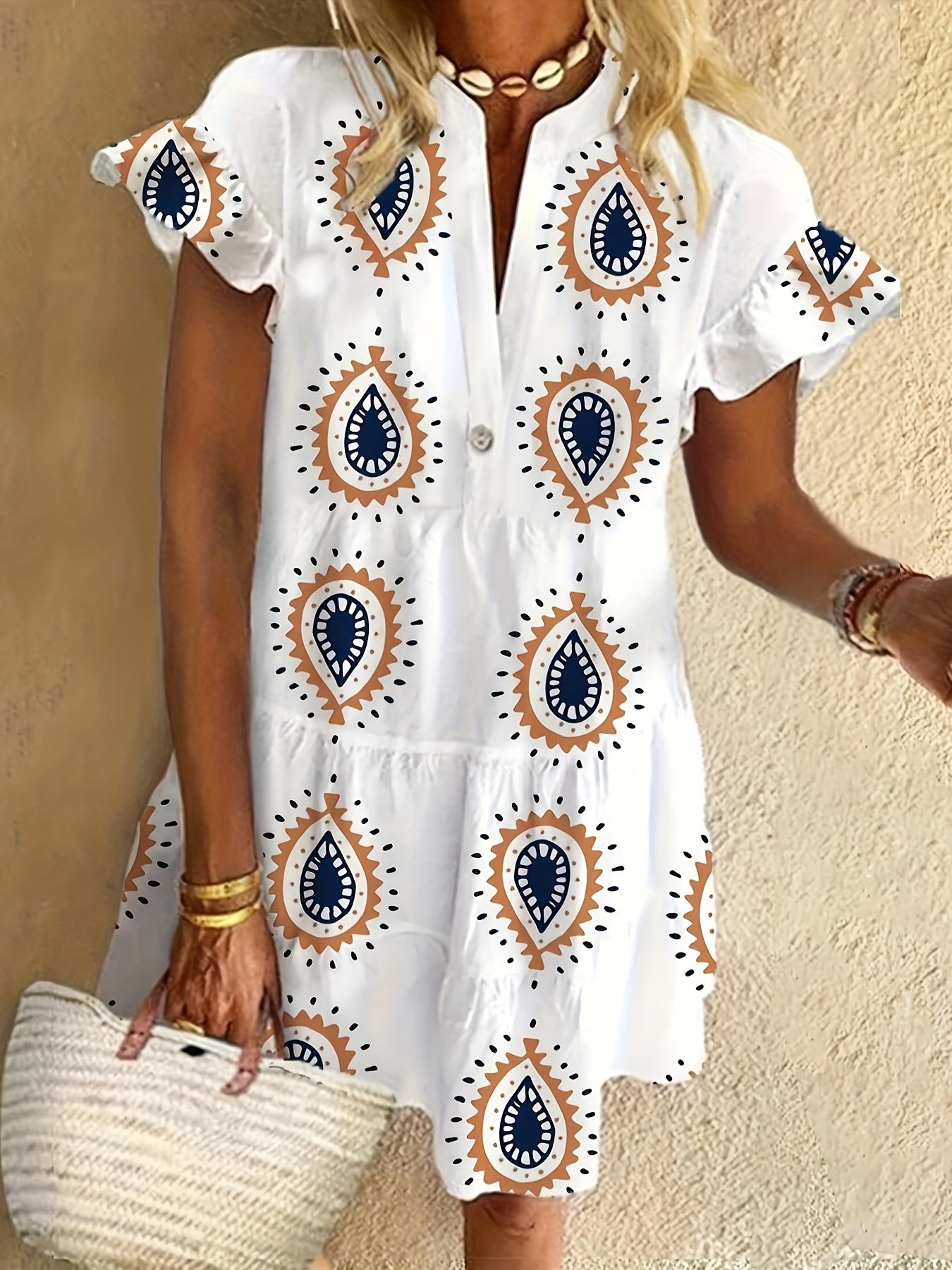 Chic Flowy Midi Dress for Women Cocktail Party
