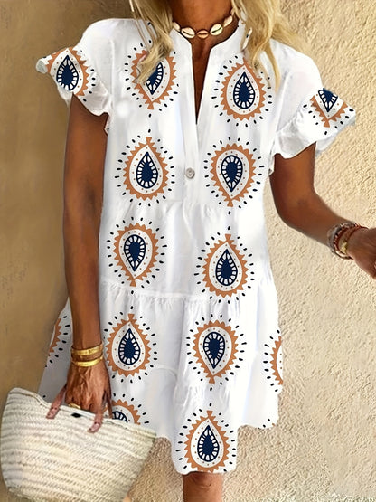 Chic Flowy Midi Dress for Women Cocktail Party