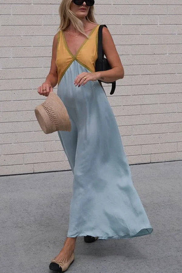 Fashionable Crew Neck Multicolor Dress