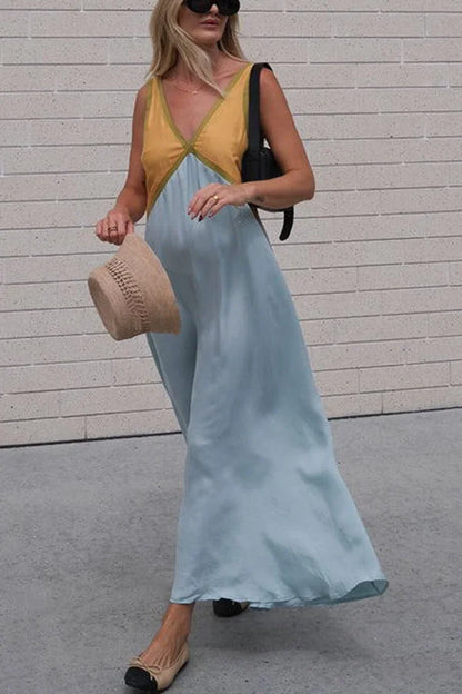 Fashionable Crew Neck Multicolor Dress