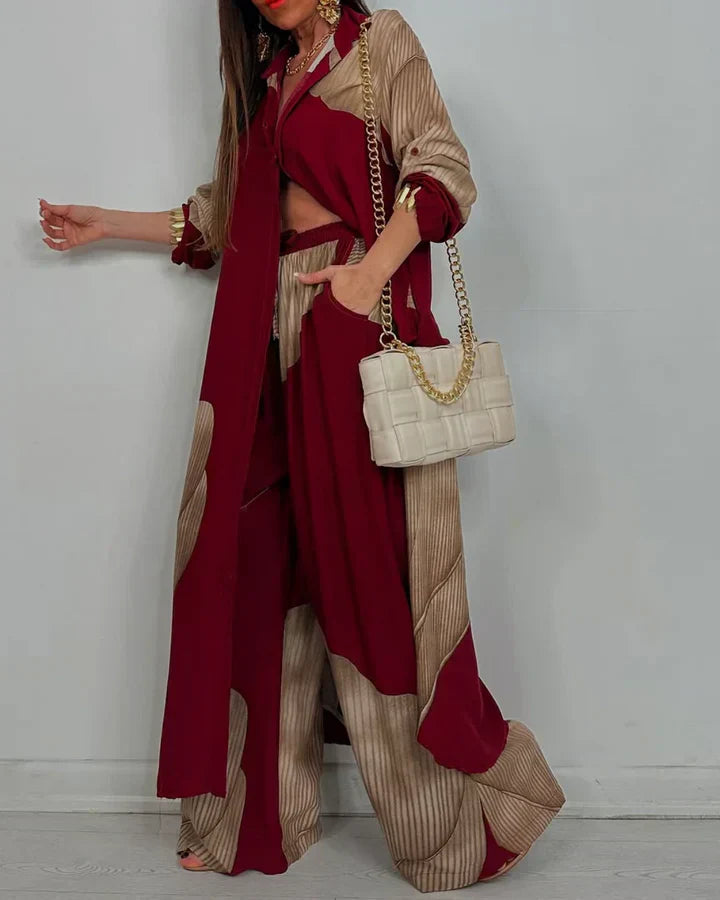 Women's Two Piece Cropped Wide Leg Outfit