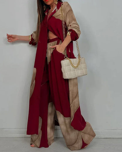 Women's Two Piece Cropped Wide Leg Outfit