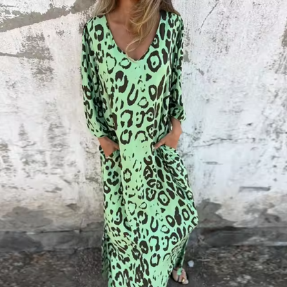 Women's Leopard Print Maxi Dress