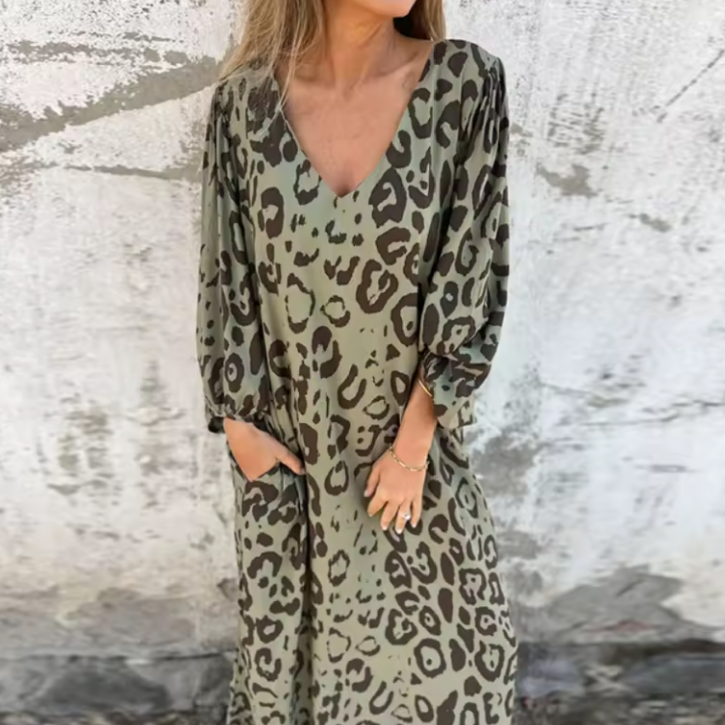 Women's Leopard Print Maxi Dress - VibreMode