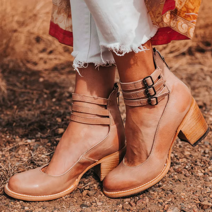 Women's Block Heels Buckle Strap Shoes