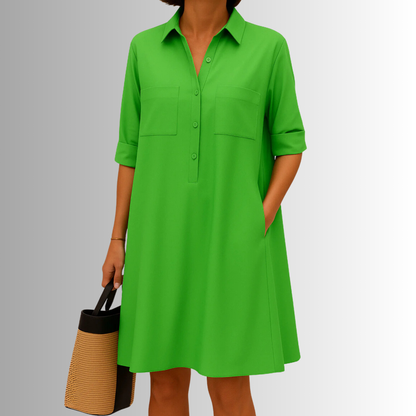 Women's Short Sleeve Dress Rolled Cuff - VibreMode