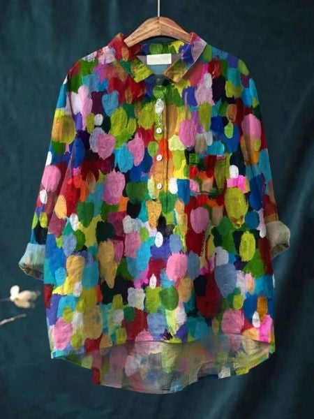 Women's Floral Print Blouse Button Front
