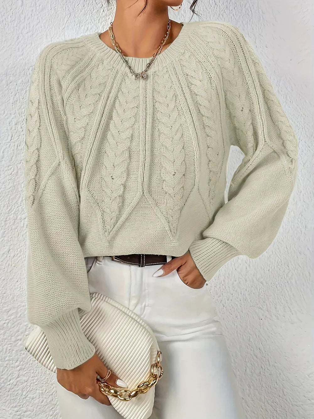 Women's Textured Crewneck Sweater
