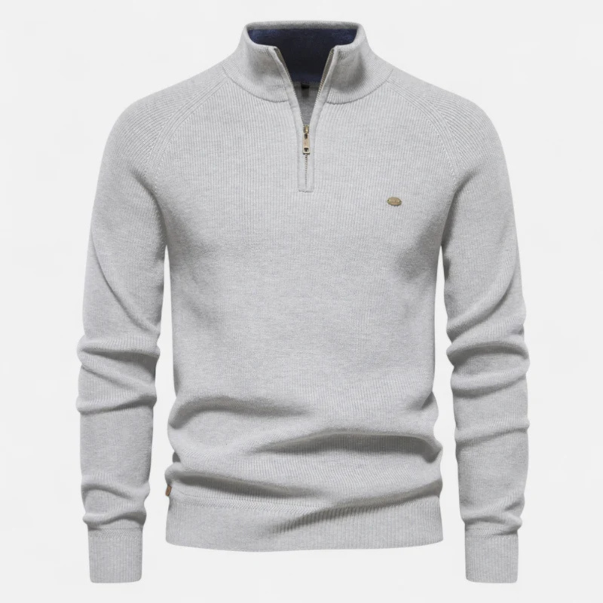 Men's Cotton Quarter Zip Sweater - VibreMode