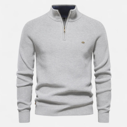 Men's Cotton Quarter Zip Sweater - VibreMode
