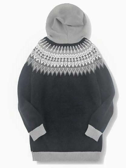 Women's Hooded Cardigan Knit Button Front