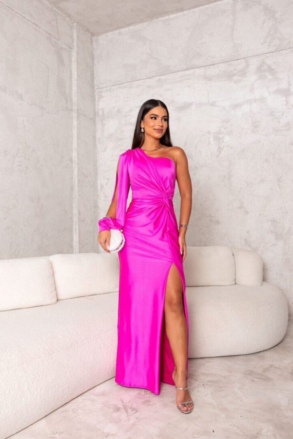 Women's One-Shoulder Asymmetrical Maxi Evening Dress