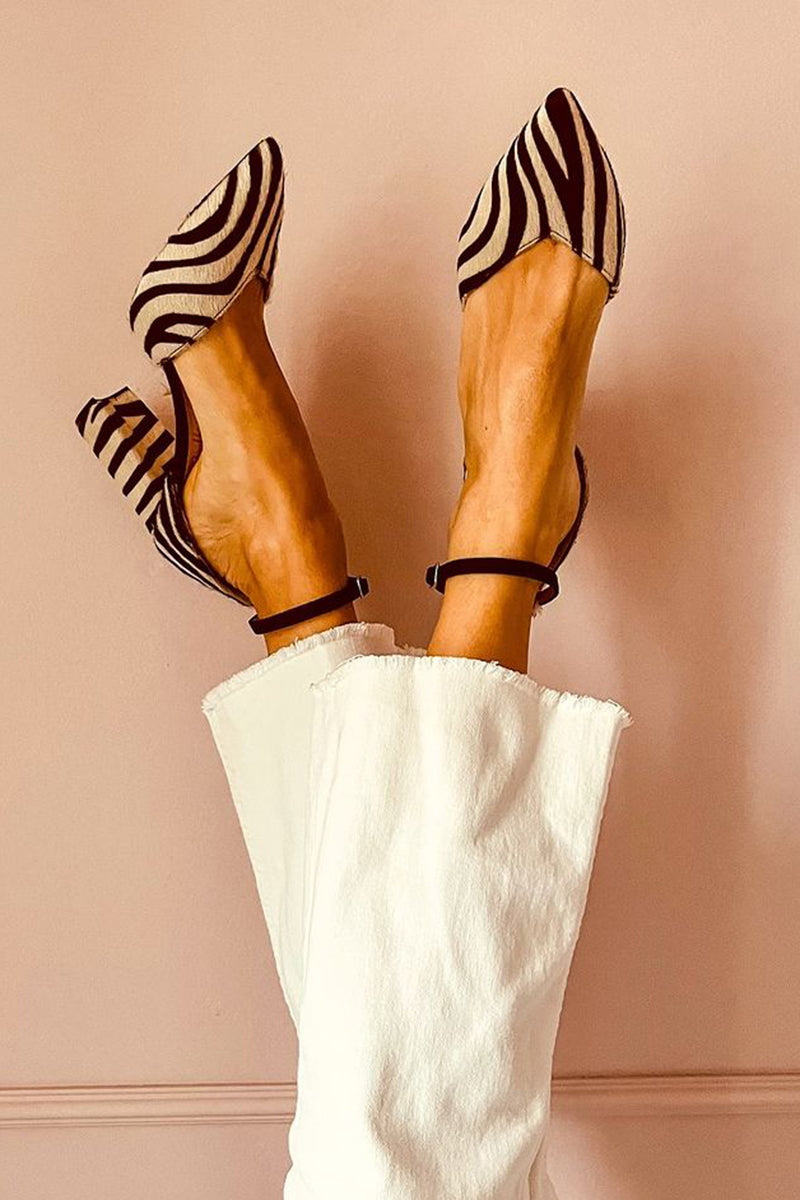 Women's Patterned Pointed Toe Heels - VibreMode