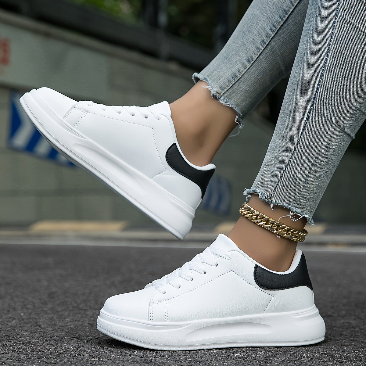 Women's Leather Sneakers Casual White - VibreMode
