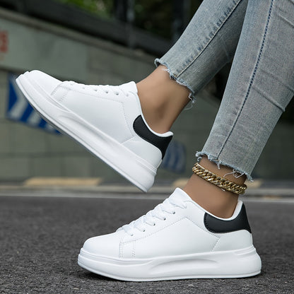 Women's Leather Sneakers Casual White - VibreMode
