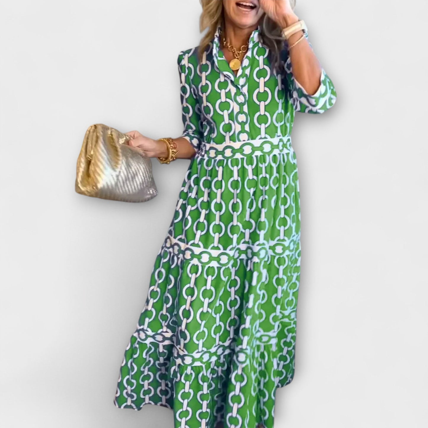 Wendy Women's Midi Chain Pattern Dress