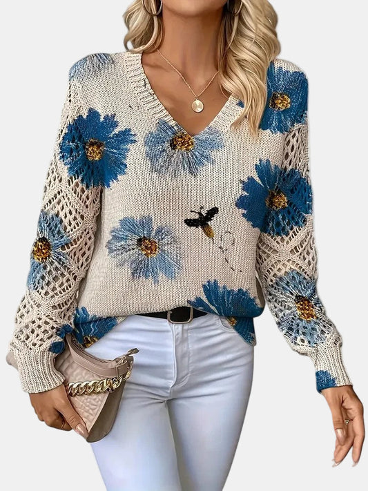 Women's Decorative Knit Sweater - VibreMode
