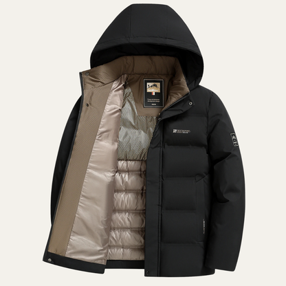 Men's Thick Cotton Padded Winter Jacket with Hood