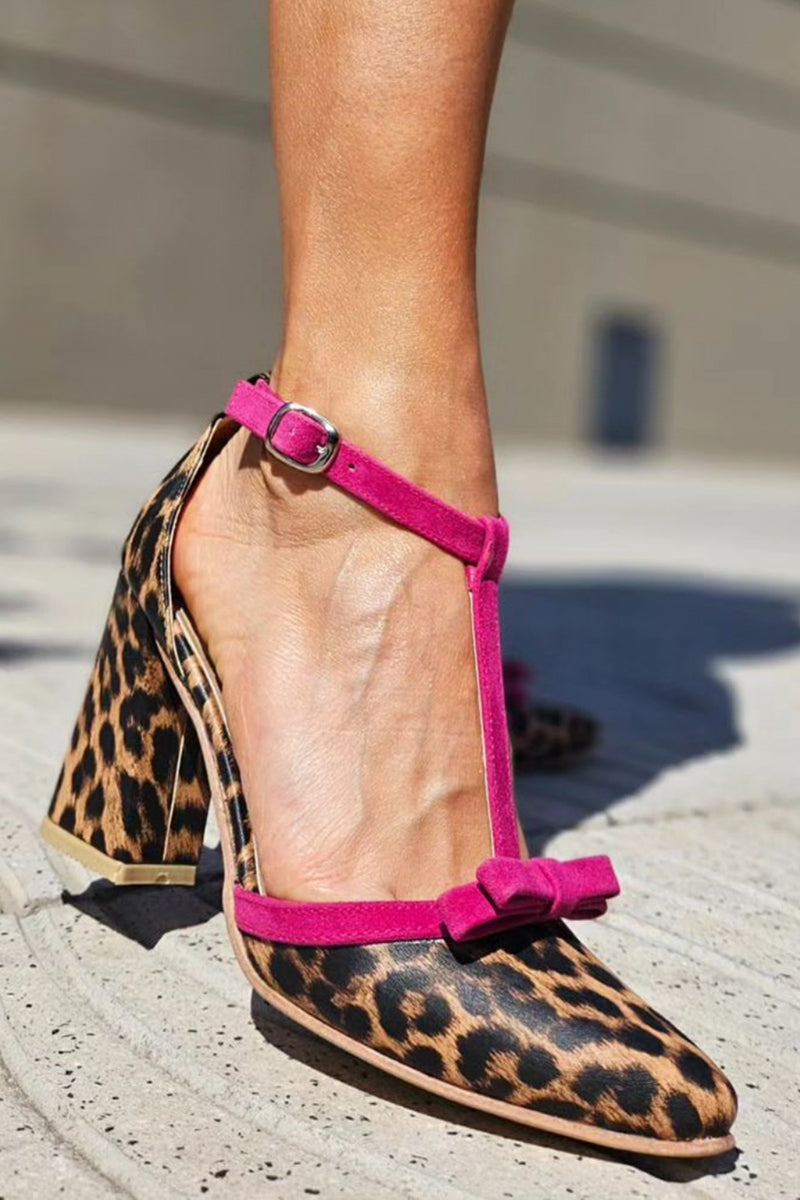 Women's Green Leopard Print Sandals Colorful Accents - VibreMode