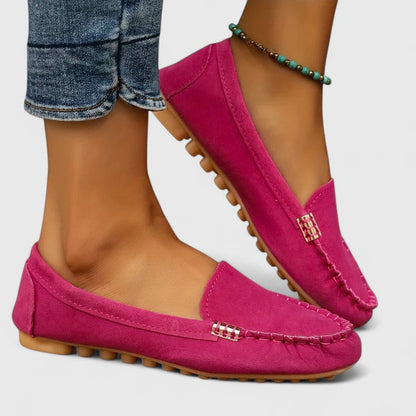 Women's Suede Slip-On Loafers Flat Moccasin Shoes