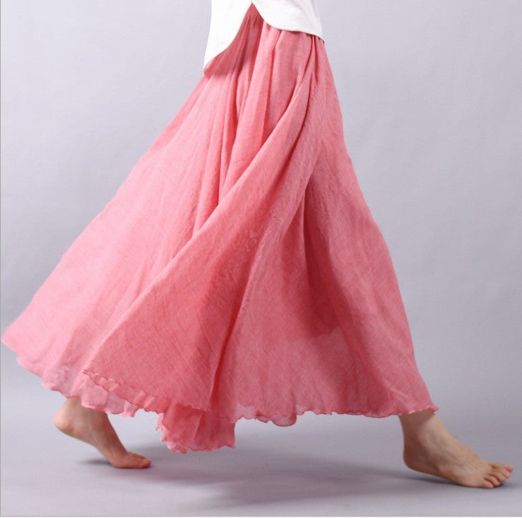 Linen Maxi Skirt Bohemian Style