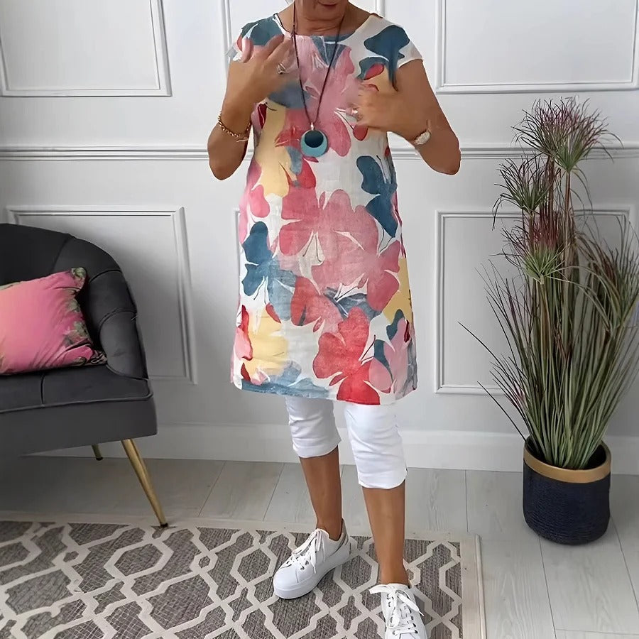 Women's Midi Printed Casual Dress - VibreMode