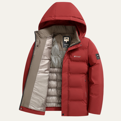 Men's Thick Cotton Padded Winter Jacket with Hood