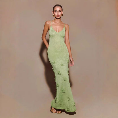 Women's Crochet Floral Sequin Dress