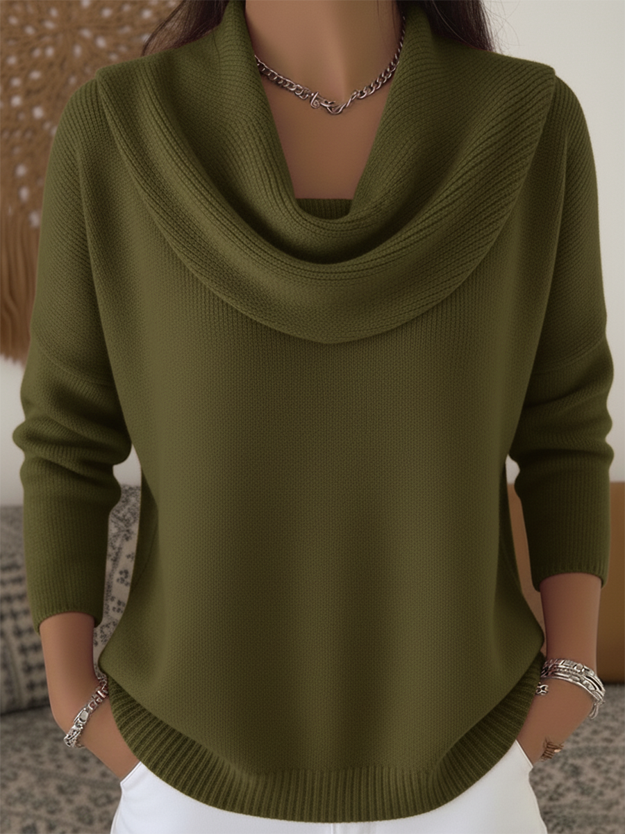 Fashionable Turtleneck Knit Sweater