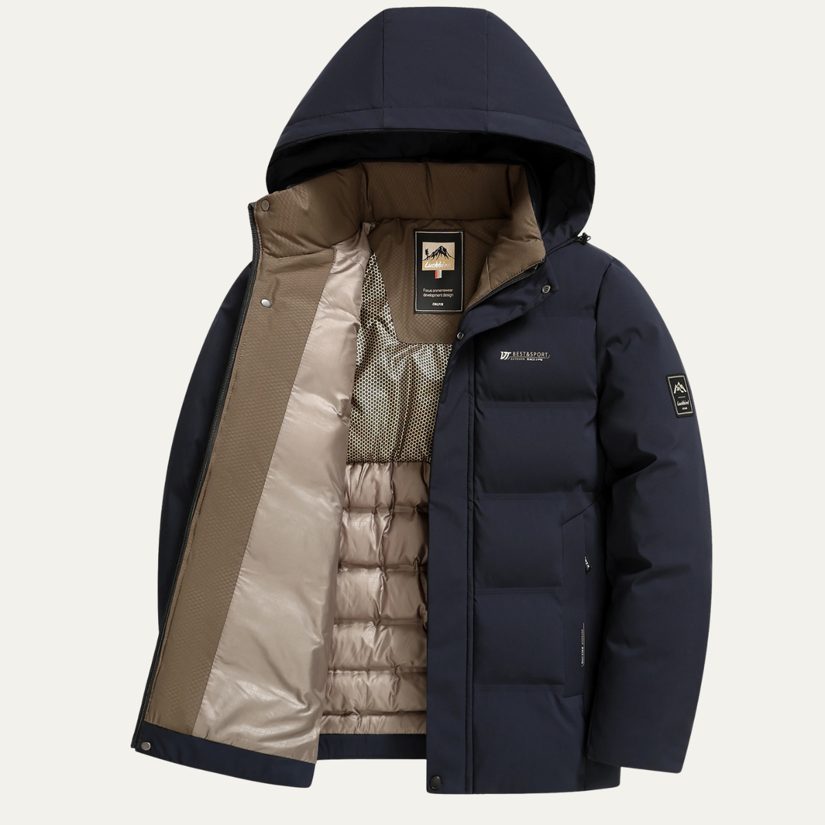 Men's Thick Cotton Padded Winter Jacket with Hood - VibreMode