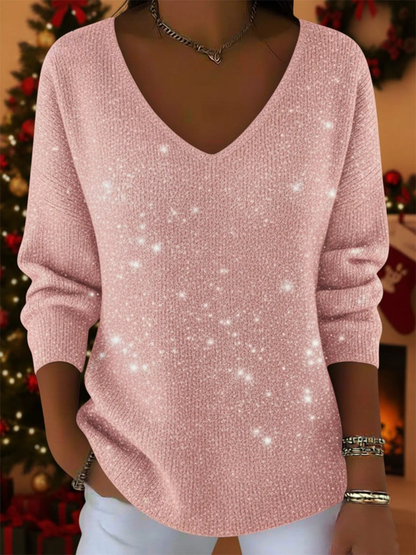 Women's V-Neck Festive Jumper