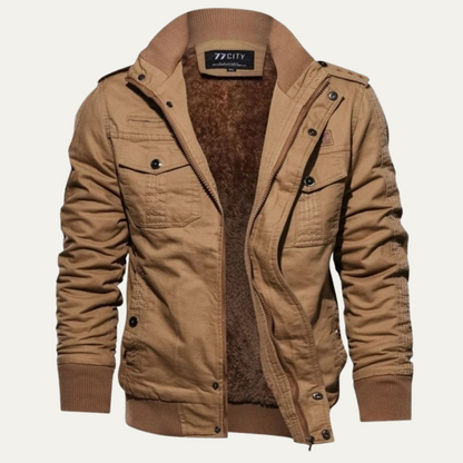 Men's Military Bomber Jacket Windproof Multi-Pocket