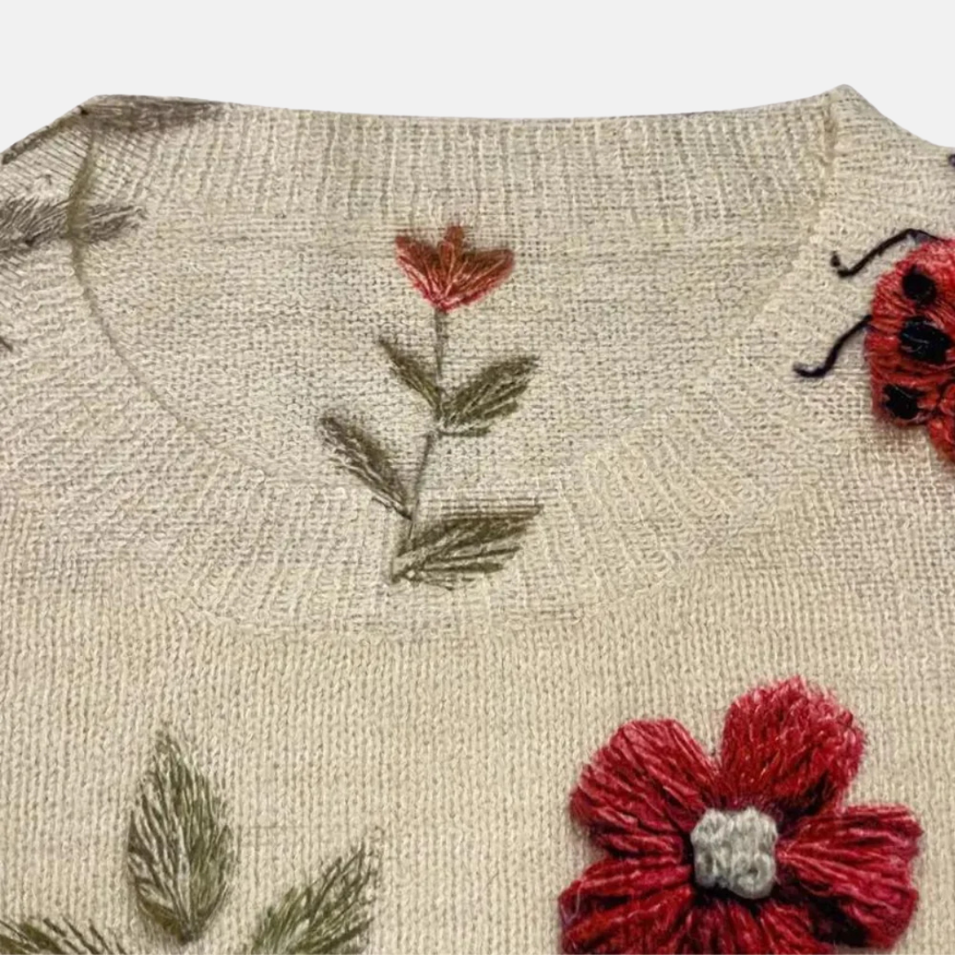 Women's 3D Floral Knit Sweater