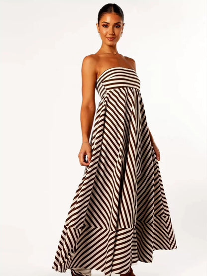 Women's Strapless Maxi Dress Elegant